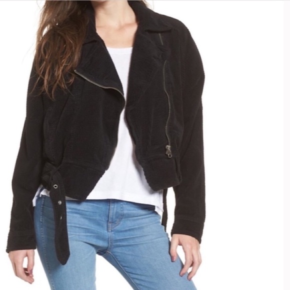 Free People Slouchy Dolman Black Moto Jacket Size L - Picture 1 of 13